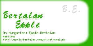 bertalan epple business card